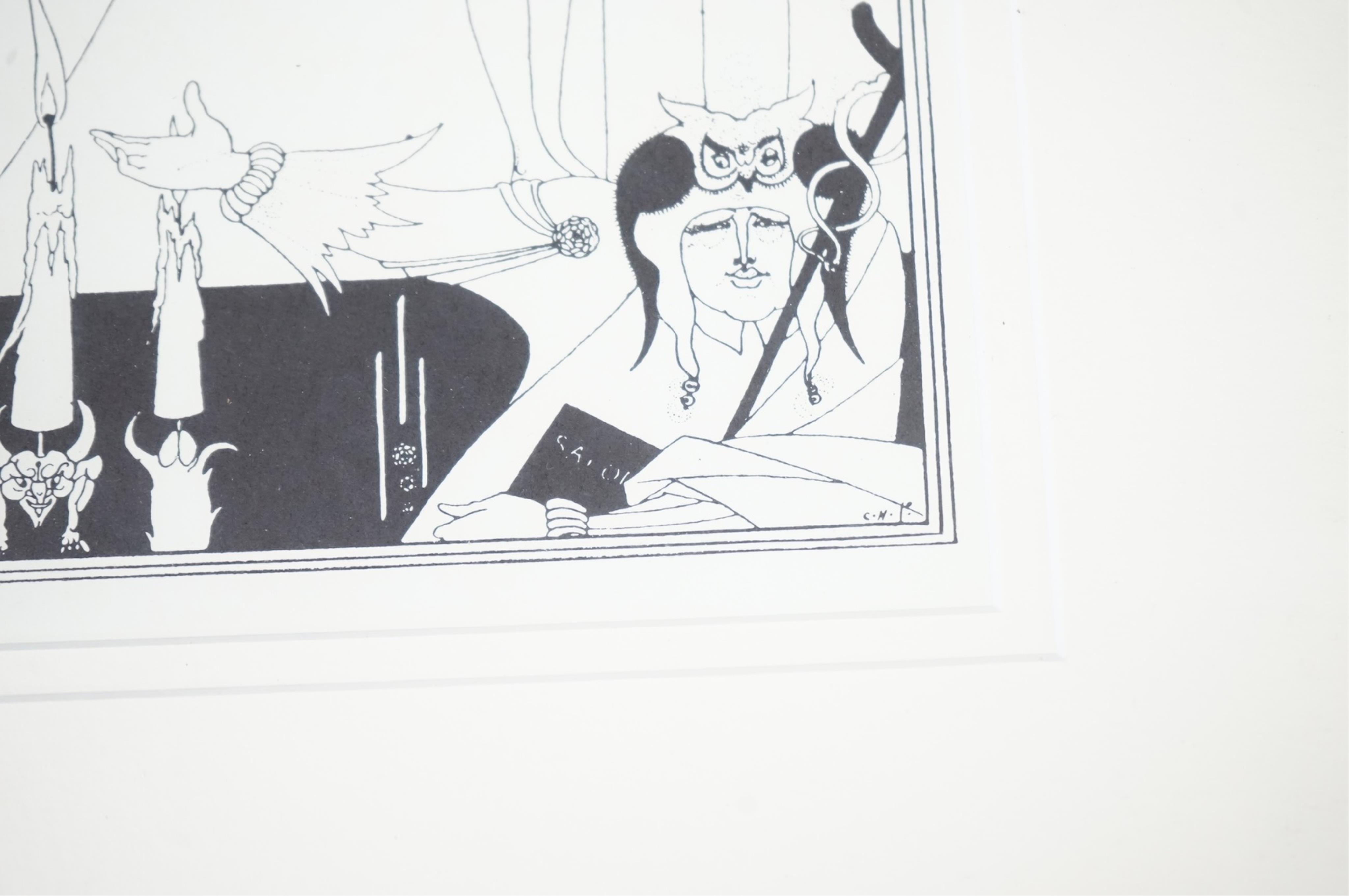 After Aubrey Beardsley (1872-1898), various scenes to include ‘Messalina’ and 'The Stomach Dancer', unsigned, eight prints, largest 24 x 17cm